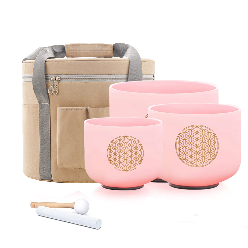 Healing Crystal Set - 혜은 7-11인치 라이프 플라워 디자인 핑크