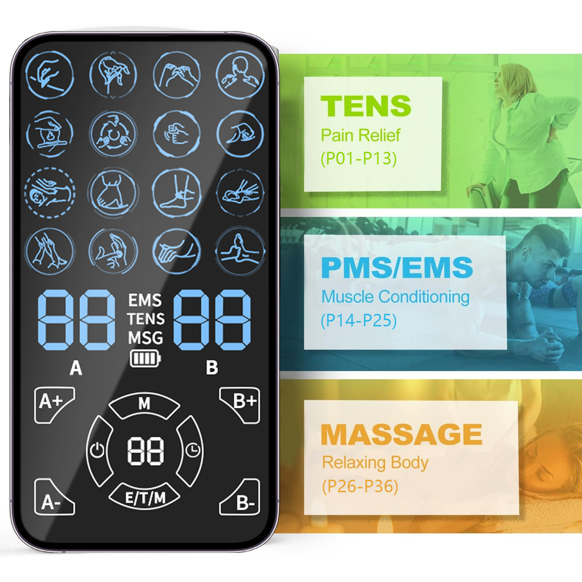 Tens Pain Relief Unit - TENS 유닛 EMS 통증 완화 마사지기