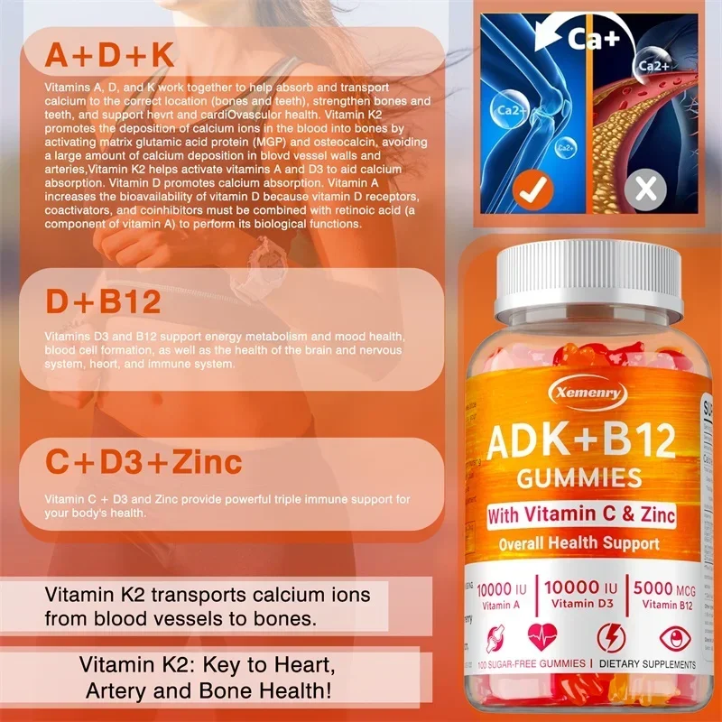 비타민 D3 K2 + 비타민 B12 구미 - 고농축 식 - Health Wellness Products 리뷰 및 가격